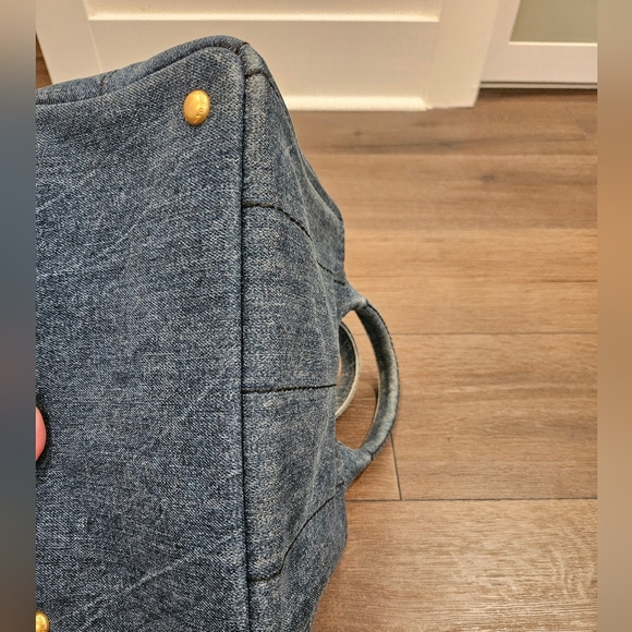 PRADA Blue Denim Mini Canapa Tote Bag + Strap - Picture 9 of 16